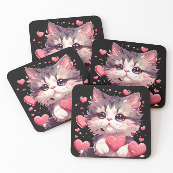 Item preview, Cute Cat With Hearts Funny Cat With Hearts Cute Cat With Love Heart Funny Gifts for Cat Lovers Cat For Valentine Day designed and sold by MatthewViews.