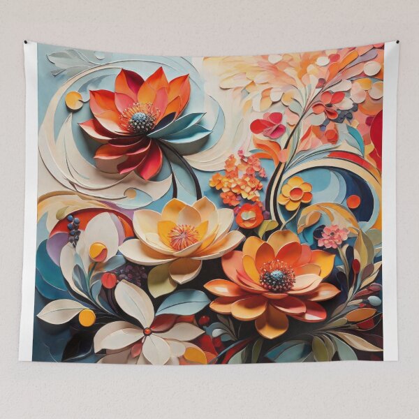 Item preview, The canvas transforms into a Vibrant Flowers designed and sold by Uday24.