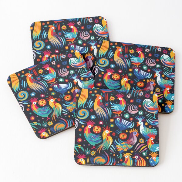 Item preview, Whimsical Chicken Pattern in Vibrant Colors designed and sold by Driftwood Spirits.