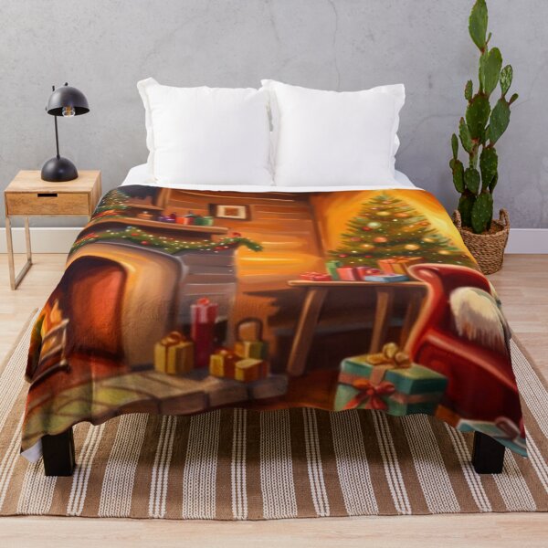 Item preview, Cozy Warm Christmas Room With Christmas Tree, Fireplace and present, Painting designed and sold by MyArt23.