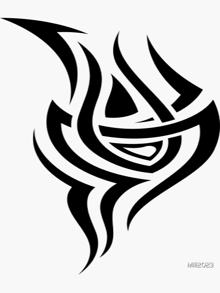 Black Fire Flames In Tribal Style With Long Swirls For Tattoo And
