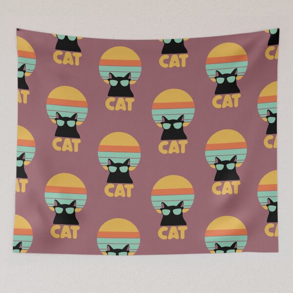 Item preview, v1 Black Cat And Sun Retro Classic designed and sold by FenwickDesign99.