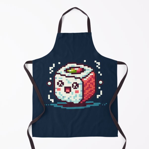 Item preview, 8-bit Pixel Sushi Roll with Happy Face - Retro Sushi designed and sold by PixelPunkster.