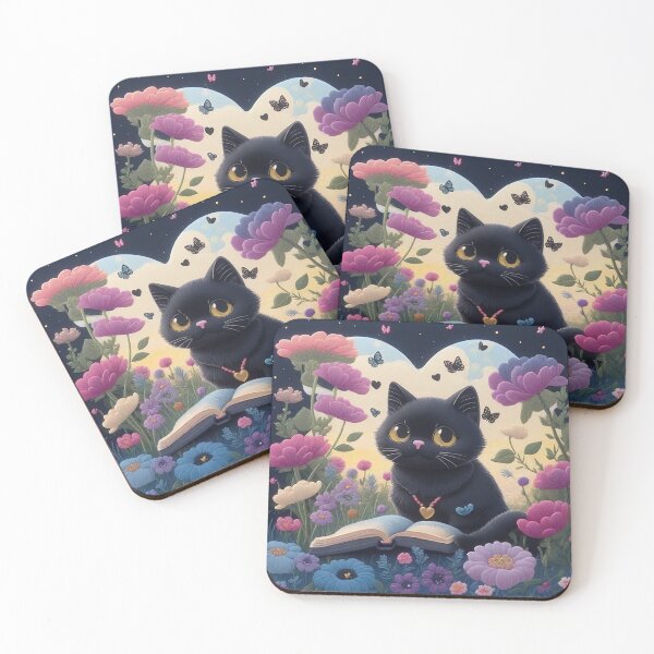 Item preview, Embroidered art of kittens and books worth reading in a beautiful flower garden. designed and sold by Natcharee.