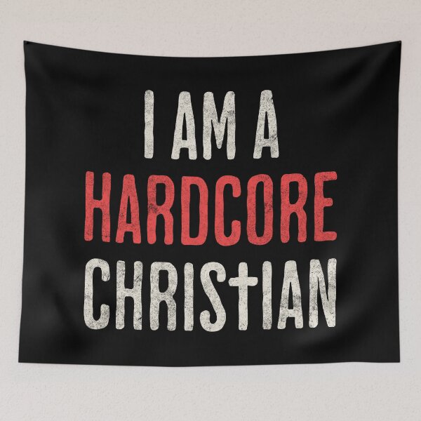 Item preview, I am a Hardcore Christian - Hidden Cross Team Jesus Religious Faith in Christianity for Dark Background designed and sold by lunaticbear.