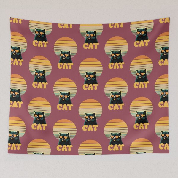 Item preview, v3 Black Cat And Sun Vintage designed and sold by FenwickDesign99.