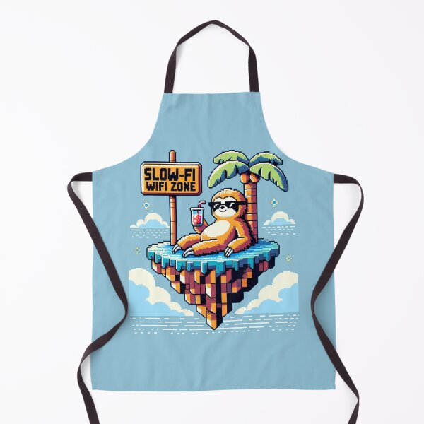 Item preview, Pixelated Sloth on Island - Slow-Fi WiFi Zone Relaxation designed and sold by PixelPunkster.