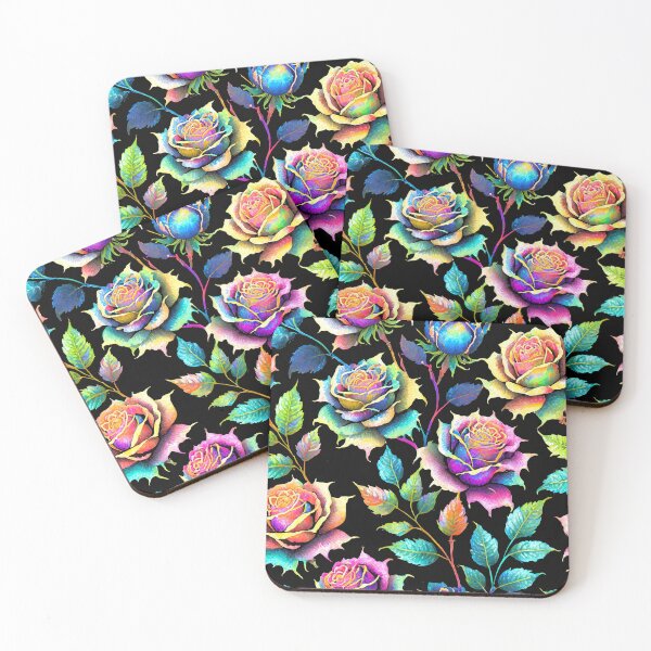 Item preview, Neon Retro Roses designed and sold by craftyvixenart.