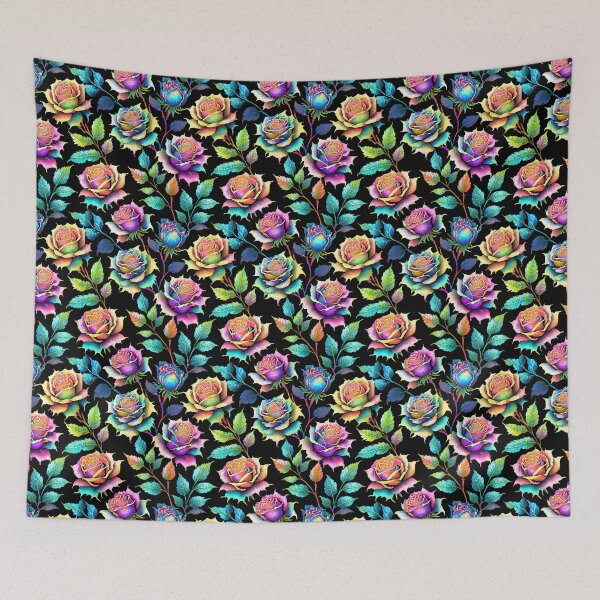 Item preview, Neon Retro Roses designed and sold by craftyvixenart.