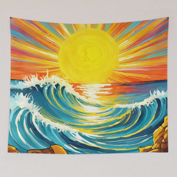 Item preview, Summer Sun over Ocean Waves designed and sold by ArtFactoryAI.