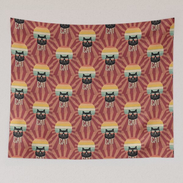 Item preview, v4 Black Cat And Sun Vintage Classic  designed and sold by FenwickDesign99.