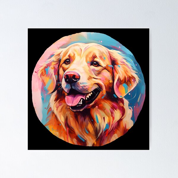 Abstract golden hot sale retriever painting