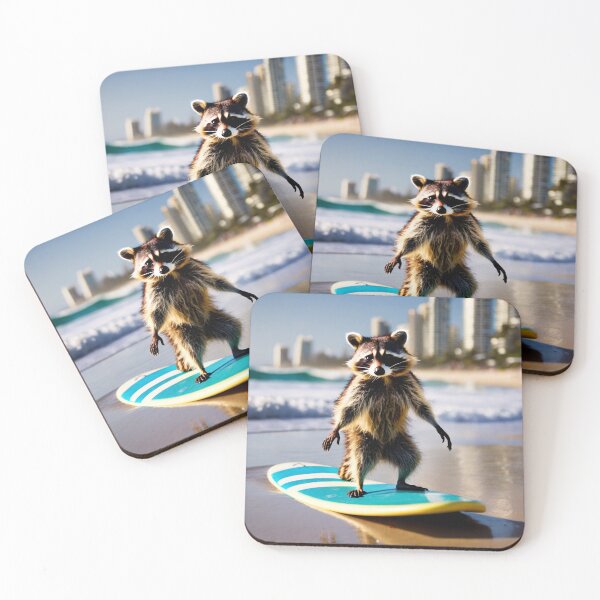 Item preview, RACOON SURFER - GOLD COAST AUSTRALIA designed and sold by Eandbeyond.