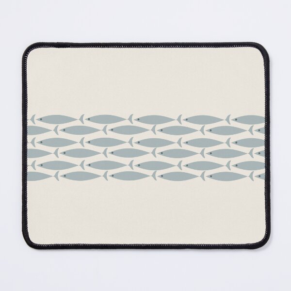 Item preview, Fish Stripe 6 - Minimalist Mid Century Modern Pattern in Cream and Light Blue-Grey designed and sold by kierkegaard.