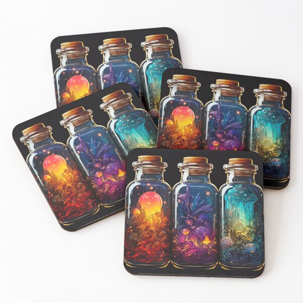Item preview, Magical Elements Witch Spell Potions Bottle Fire Earth Water designed and sold by FoxTreeDesign.