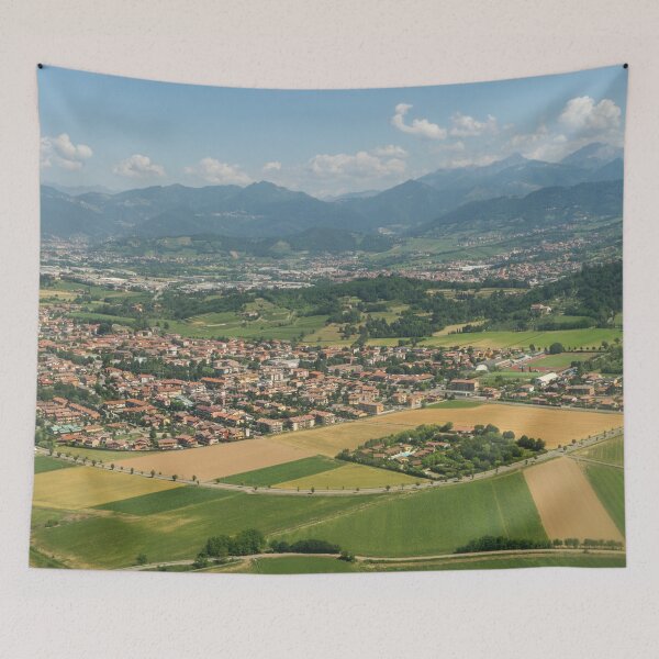 Item preview, Italian Countryside Aerial - Pastoral Villages and Farm Fields in Lombardy Italy designed and sold by Georgia Mizuleva.