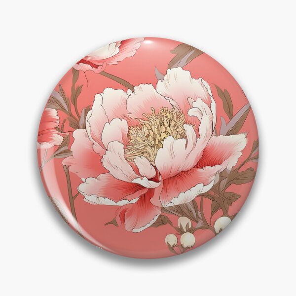 Item preview, Hakka red peonies blooms designed and sold by lantasticdesign.