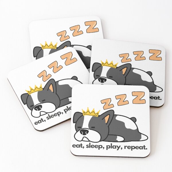 Item preview, Sleeping Dog with zZZ, Crowned Dog, Eat Sleep Play Repeat  designed and sold by Corina Vienne Muerong.