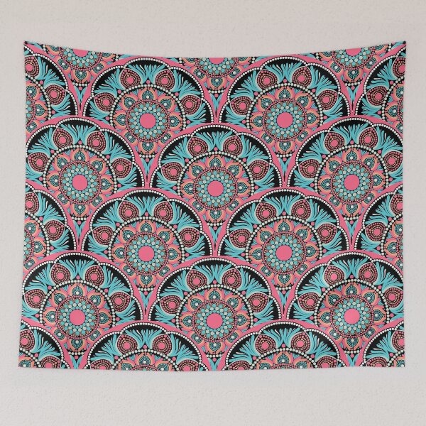 Item preview, Ultra Red Sunset on Sea Dot Mandala Scallop designed and sold by Triplicate Limited.