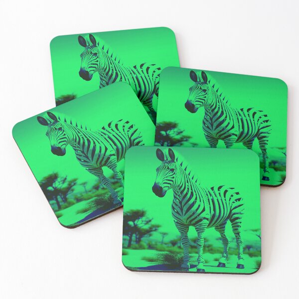 Item preview, Surreal zebra, green abstract, green wall art designed and sold by silent-violin.