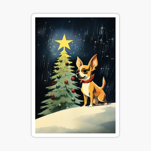 Item preview, Vintage Style Chihuahua Puppy at Christmas designed and sold by madtoyman.