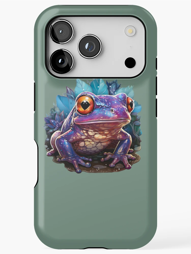 Thumbnail 1 of 4, iPhone Case, Fantasy Creature Frog Purple Crystal designed and sold by FoxTreeDesign.