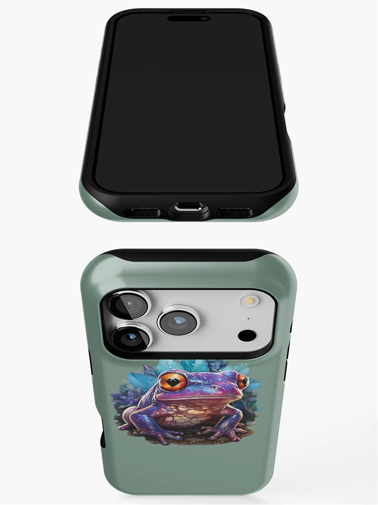 Thumbnail 3 of 4, iPhone Case, Fantasy Creature Frog Purple Crystal designed and sold by FoxTreeDesign.