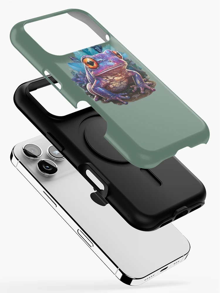 Thumbnail 2 of 4, iPhone Case, Fantasy Creature Frog Purple Crystal designed and sold by FoxTreeDesign.