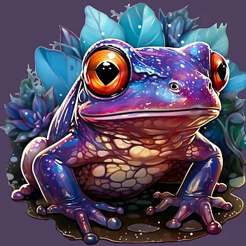 Artwork thumbnail, Fantasy Creature Frog Purple Crystal by FoxTreeDesign