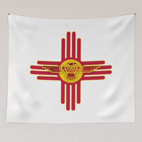 Item preview, New Mexico Flag Zia Symbol Floral Nature Eagle Southwest Sun designed and sold by sadedream.