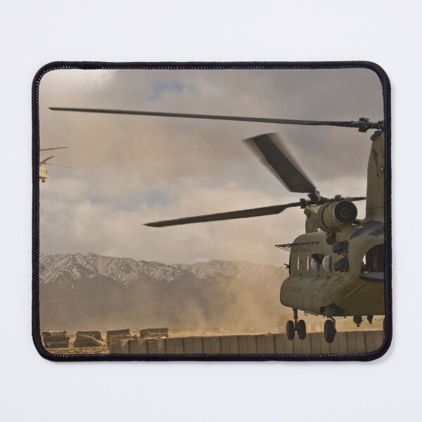 Item preview, STK108859M-U.S. Army CH-47 Chinook helicopters depart a military base in Afghanistan. designed and sold by StocktrekImages.