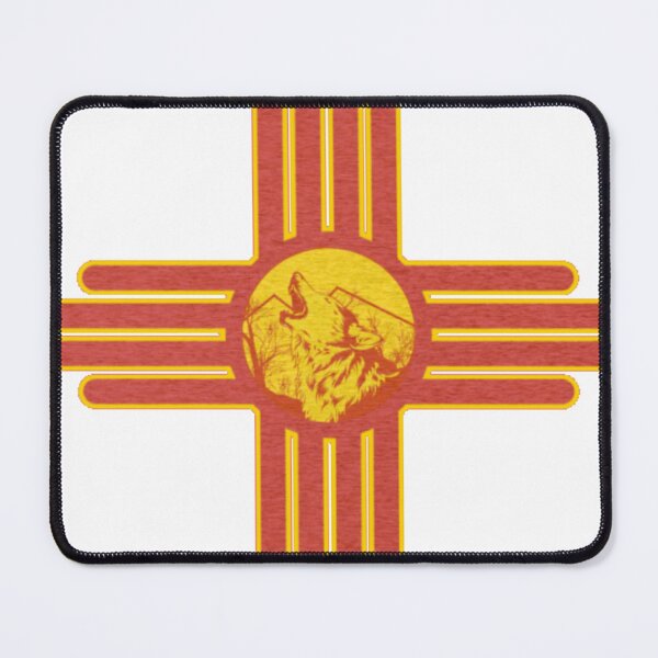 Item preview, Lone wolf New Mexico Flag Zia Symbol Floral Nature Eagle Southwest Sun designed and sold by sadedream.
