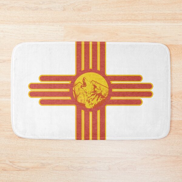 Item preview, Lone wolf New Mexico Flag Zia Symbol Floral Nature Eagle Southwest Sun designed and sold by sadedream.