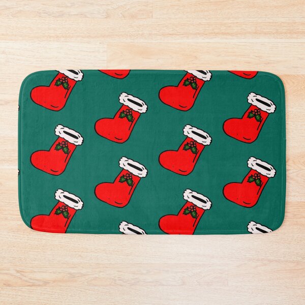 Item preview, christmas stocking with christmas holly and green background designed and sold by Karen Ekdahl.