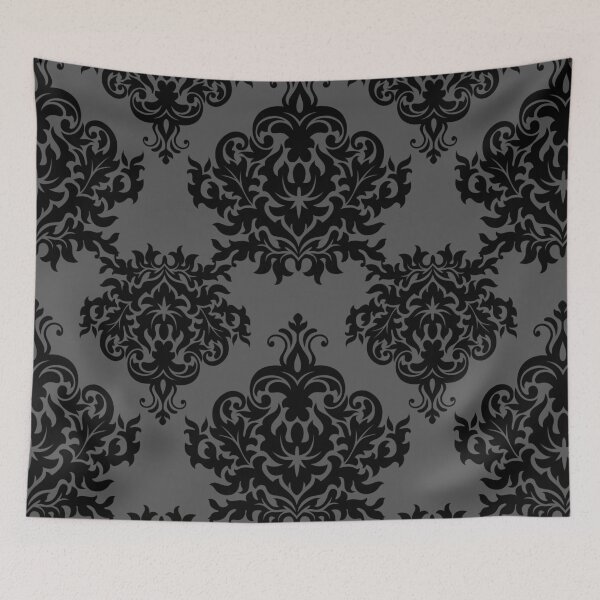 Item preview, Large Dark Gray Damask 3 designed and sold by Pixels2Patterns.