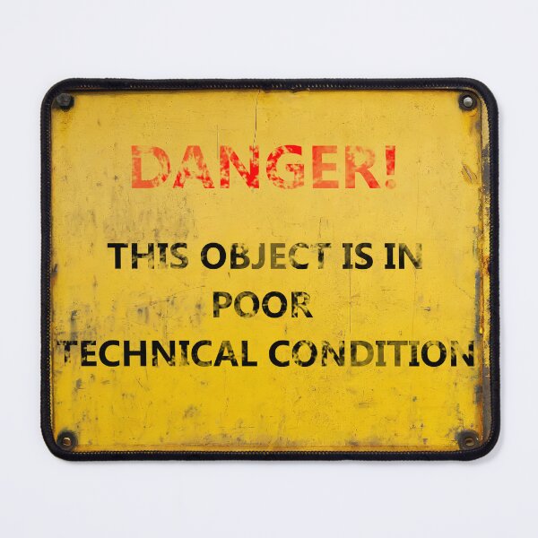 Artikelvorschau, Warnschild: Gefahr! Dieses Objekt ist in einem schlechten technischen Zustand entworfen und verkauft von zarebik.