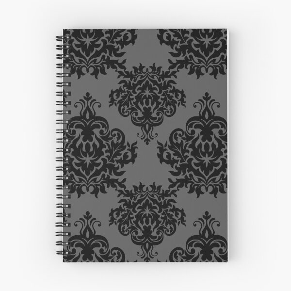 Aperçu de l'œuvre Damassé Gris Foncé Moyen 3 créée et vendue par Pixels2Patterns.