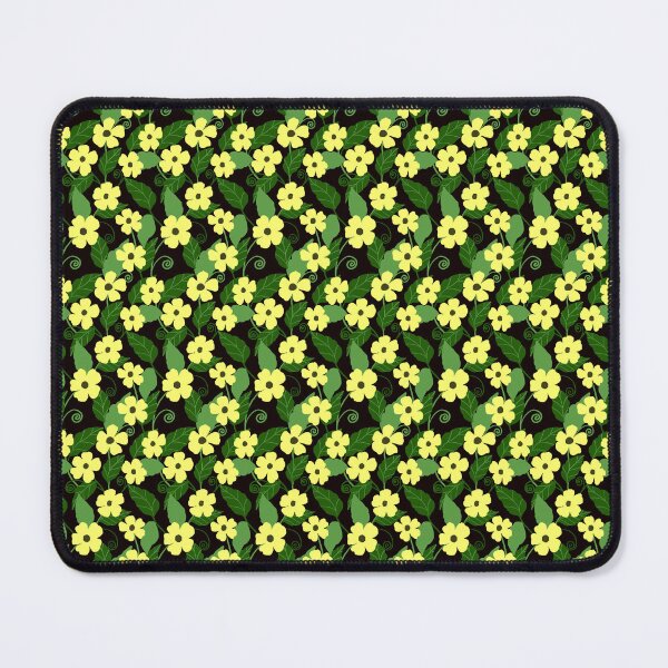 Item preview, Yellow black eyed susan floral vine on black designed and sold by PrettywithColor.