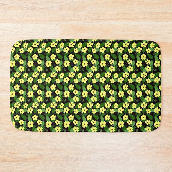 Item preview, Yellow black eyed susan floral vine on black designed and sold by PrettywithColor.