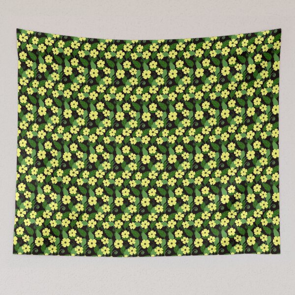 Item preview, Yellow black eyed susan floral vine on black designed and sold by PrettywithColor.