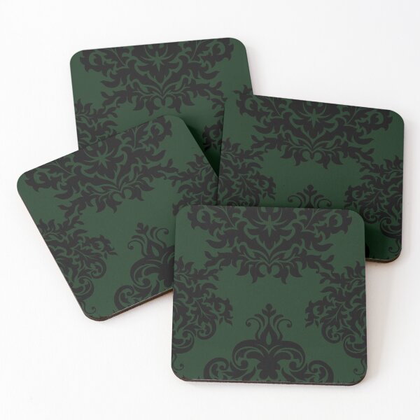 Item preview, Large Deep Green Damask 3 designed and sold by Pixels2Patterns.
