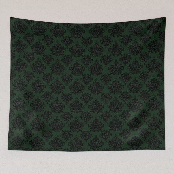 Item preview, Small Deep Green Damask 3 designed and sold by Pixels2Patterns.