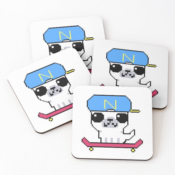 Item preview, white german shepherd dog skateboard pixel pet designed and sold by Cheeseyamtees.