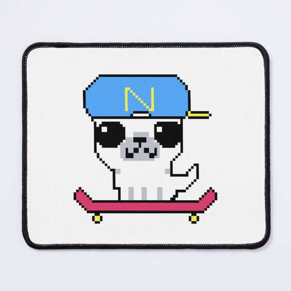 Item preview, white german shepherd dog skateboard pixel pet designed and sold by Cheeseyamtees.