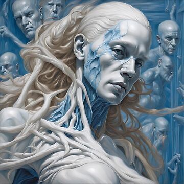 Artwork thumbnail, Sculpture in Blue and White by LenCarol