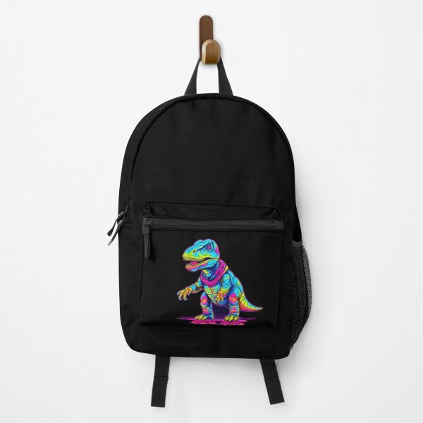 Item preview, Colorful neon dinosaur - T Rex rides a skateboard designed and sold by WallGemsArt.