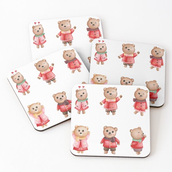 Item preview, Beautiful illustrations of cute bears waiting for Valentines Day designed and sold by huape.
