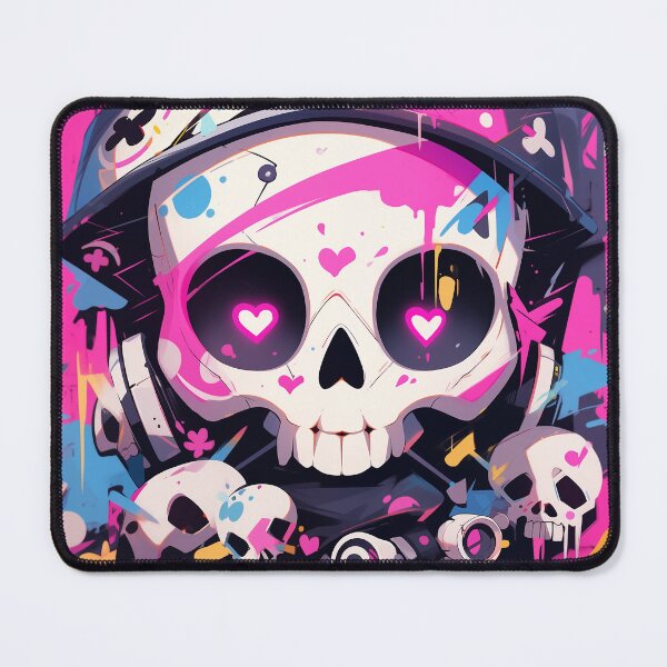 Item preview, cute skull mural designed and sold by Kalsaver.