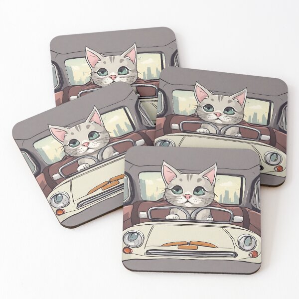Item preview, cat in car designed and sold by pig2u.