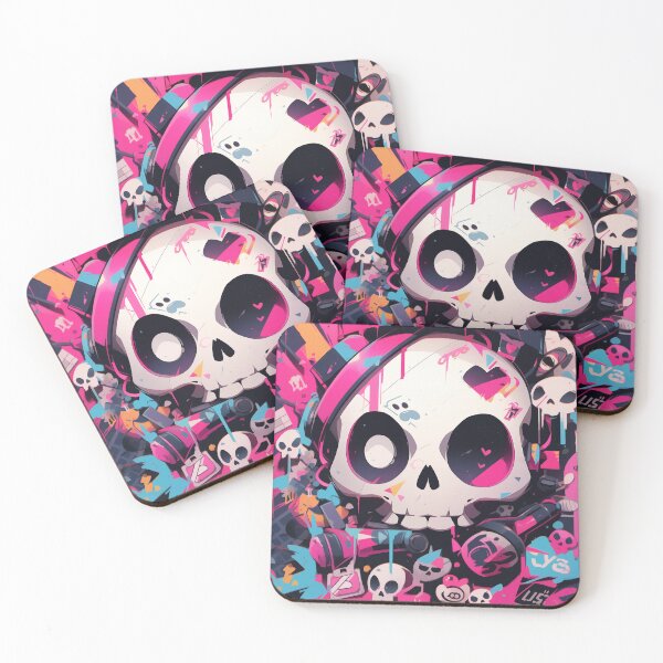 Item preview, cute skull mural 3 designed and sold by Kalsaver.